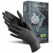 Перчатки нитрил Benovy S черные