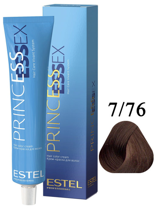 Estel De Luxe Silver 7/76 Русый коричнево-фиолетовый Крем-краска для седых волос 60 мл.