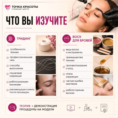 Онлайн-курс: Коррекция бровей. Воск и тридинг