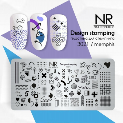 Пластина для стемпинга Nail Republic 3021 Memphis