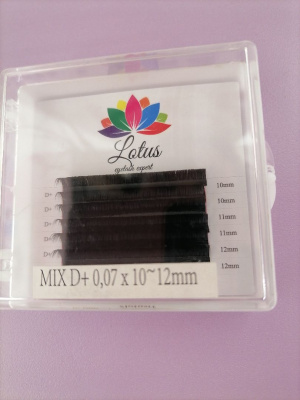 Ресницы Lotus mix D+ 0.07 10-12мм 6 полос