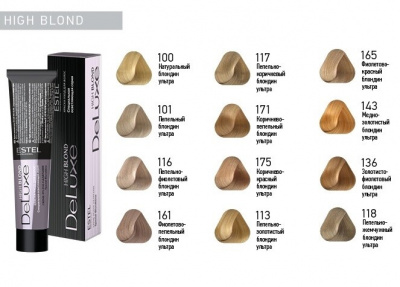 Краска Estel De Luxe High Blond 118 пепельно-жемчужный блондин ультра