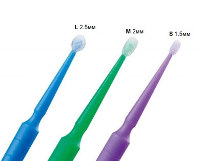 Микробраши фиолетовые 1,5 мм в пакете, 100 шт