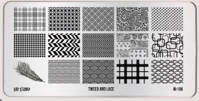 Пластина для стемпинга Go! Stamp 186 Tweed and Lace
