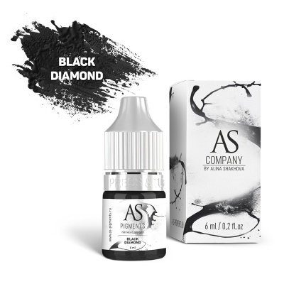 Пигмент для век AS 6мл Black Diamond Черный алмаз