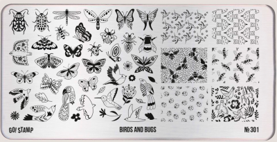 Пластина для стемпинга Go! Stamp 301 Birds and Bugs